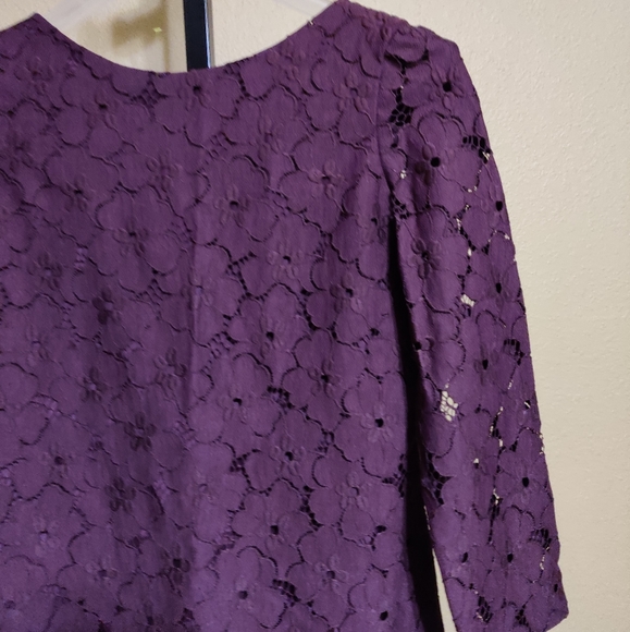 DVF Sarita flower lace dress maroon burgundy - Picture 8 of 12